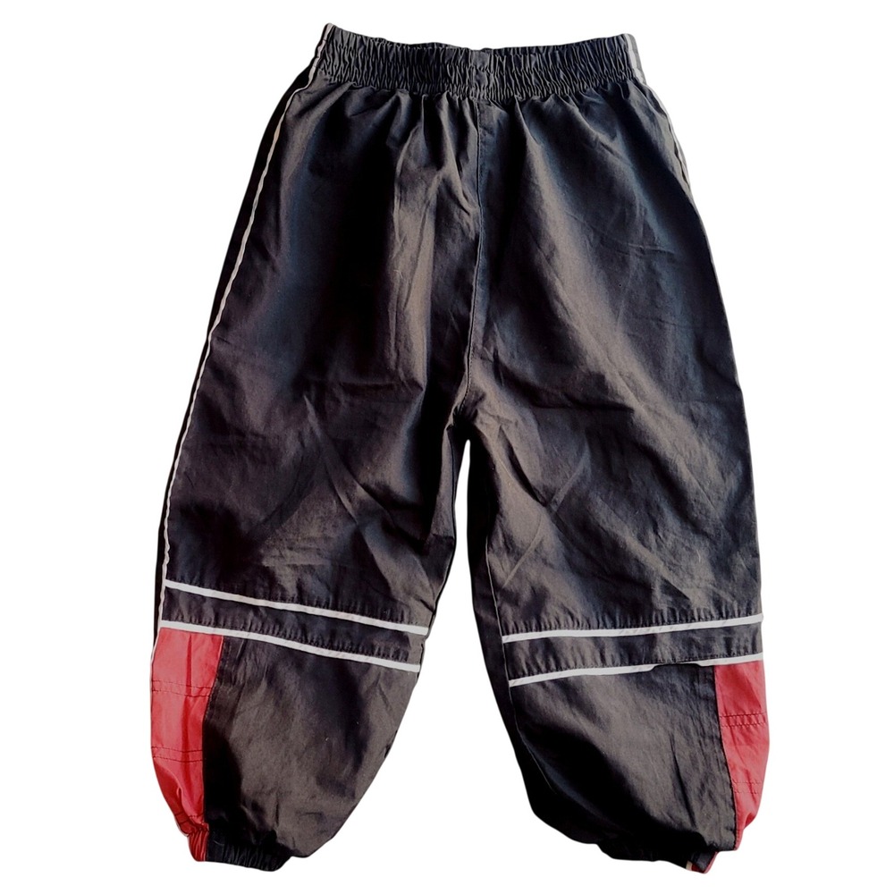 Sport Toddlers Boys 3T Track Pants Rich Black Red Colorblock Lined Athletic 8ps